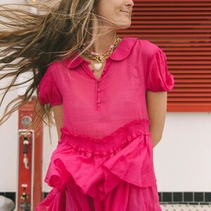 Vibrant Pink Ruffled Dress